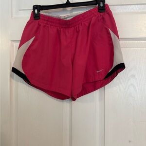 Nike Women's Athletic Shorts in Pink and White Size Medium